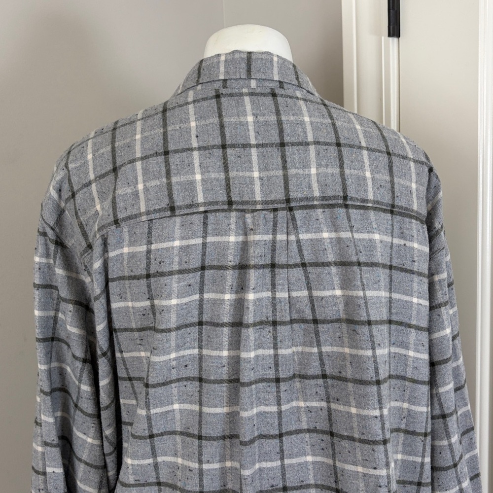 Frank and Eileen Joedy Flannel Grey Plaid Shirt Button Down Top Womens Sz XL - Picture 6 of 12